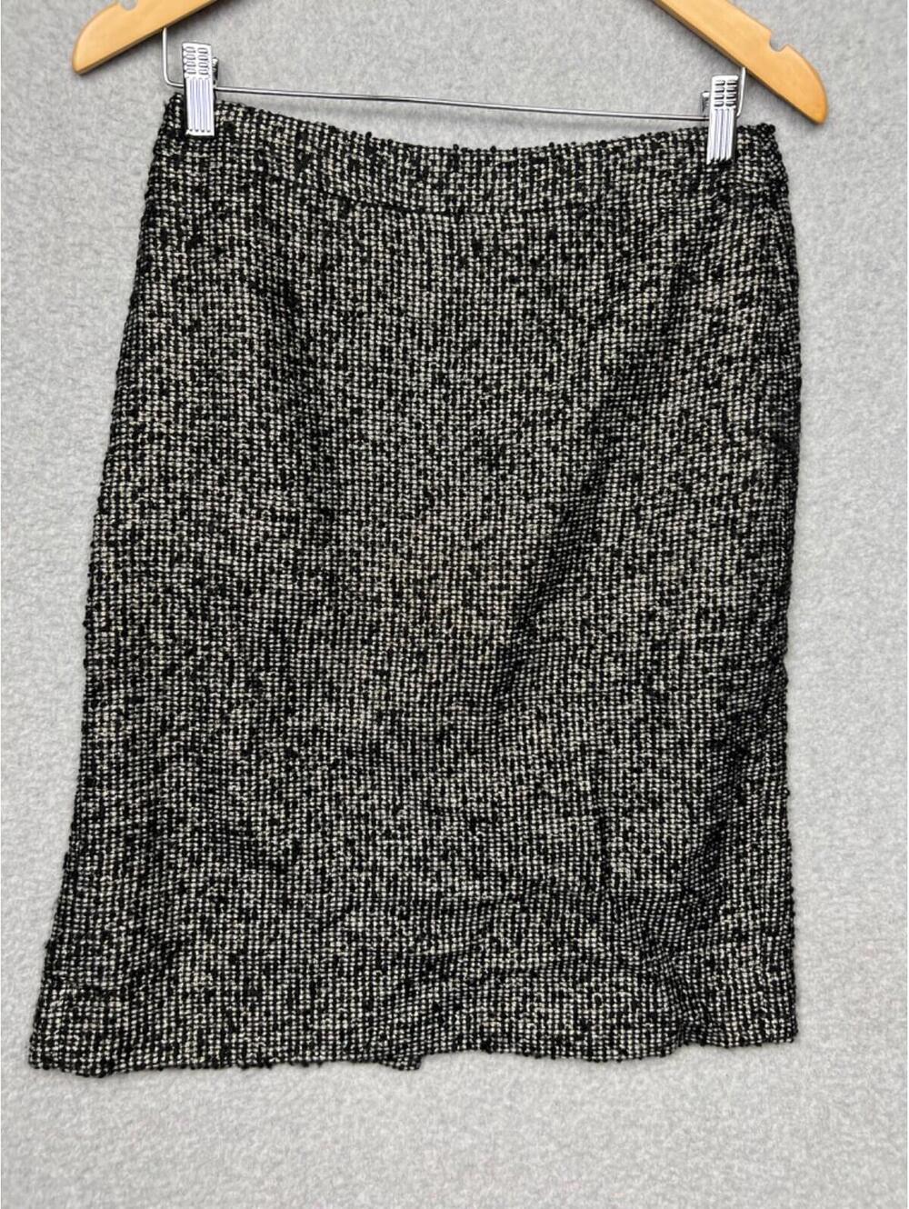 J.Crew Womens 2 Tweed Plaid Wool Silk Blend Pencil Skirt Modern Career Work